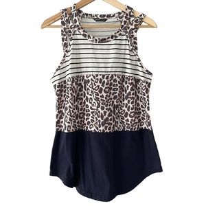 Shein Women’s Tank Top Size Large Leopard Stripes